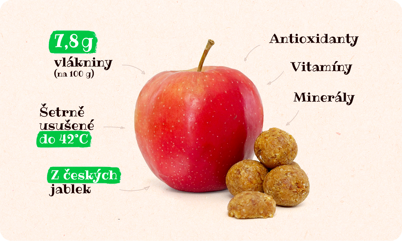 Jablečné kuličky natural RAW – balení 32 g