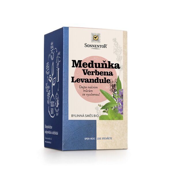 Meduňka verbena levandule bio bylinný čaj