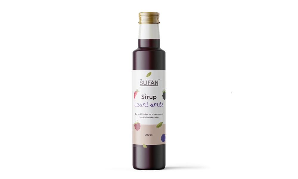 Sirup Lesní směs Šufan & Sirupárna 500 ml – lahev sirupu